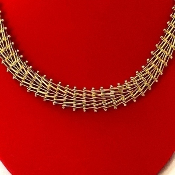 Necklace chain magnificent jewelry 14K Tri-Color Gold🌲 “Pine” solid gold 58.8gr - Picture 1 of 15